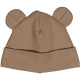 Müsli by Green Cotton Unisex Baby Rib Bear Beanie Hat, walnoot, 3 Maanden