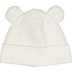 Müsli by Green Cotton Unisex Baby Rib Bear Beanie Hat, balsem crème, 3 Maanden