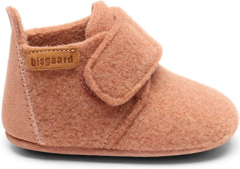 Bisgaard - 11200999 - Pantoffels - Roze - Wollen - Klittenbandsluiting
