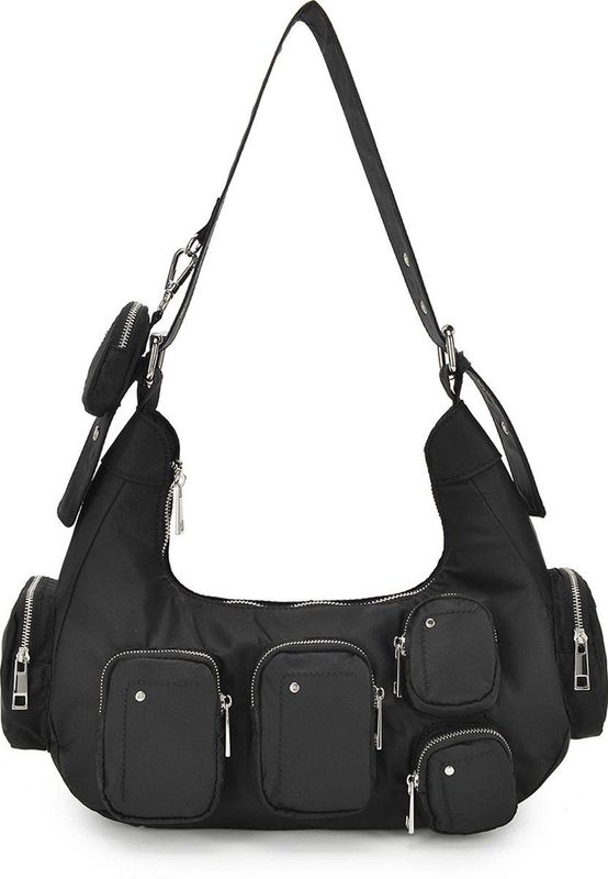 Nunoo Sally Pocket Schoudertas Dames - Zwart