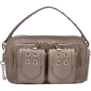 Nunoo Kleine Crossbodytas / Schoudertas Dames - Leer - Helena Eyelet New Zealand - Taupe