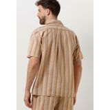 Forét Otter Seersucker Ss Shirt Overhemden Heren - Bruin - Maat L