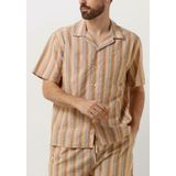 Forét Otter Seersucker Ss Shirt Overhemden Heren - Bruin - Maat L