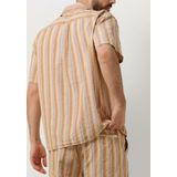 Forét Otter Seersucker Ss Shirt Overhemden Heren - Bruin - Maat L