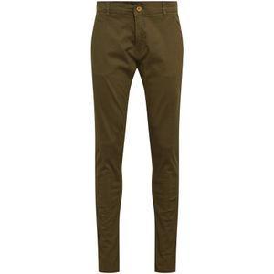 Chino Broek - Olive Night Green - Riemlussen - Steekzakken - Ritssluiting