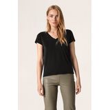 SOAKED IN LUXURY SLColumbine V-neck SS - Black Black