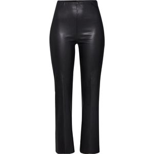 Soaked in Luxury - Zwarte PU Kickflare Broek - Dames