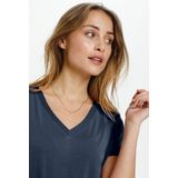 Shirt - Columbine - Effen - V-hals - Kwartmouw - Normale Pasvorm - Jersey