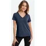 Shirt - Columbine - Effen - V-hals - Kwartmouw - Normale Pasvorm - Jersey