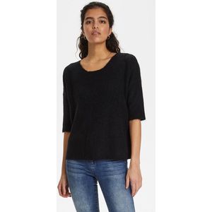 Gebreide Trui - Effen - Knitwear - Ronde Hals - Driekwart Mouw