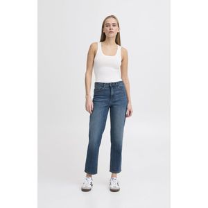 Ichi - Plain Jeans - Blauw - Katoen/Lycra - Straight Fit
