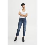 ICHI IHTWIGGY Raven Damesjeans, denim broek met stretch, rechte snit, crop lengte, Medium Blue (19037), 27