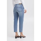 Ichi - Jeans - Dames - Blauw - Katoen - High Waist Straight Leg