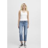 Ichi - Jeans - Dames - Blauw - Katoen - High Waist Straight Leg