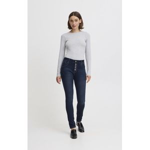 Skinny Broek - Effen - Denim - Rinsed/dark Washed - Mid Waist