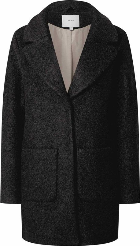 Wollen Jas - Middellang - Reverskraag - V-hals - Regular Fit - Dames