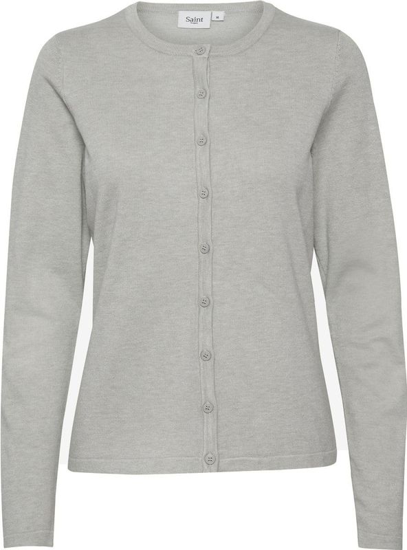 Saint Tropez - A8661 - Cardigan - Pearl Grey Melange - 80% Viscose, 20% Polyamide