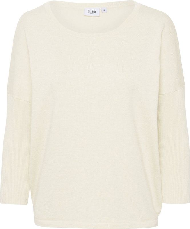Saint Tropez - Milasz R-Neck Pullover - Gebreid - Ice - 80% Viscose, 20% Polyamide