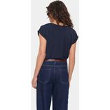 T-shirt - Effen - Jersey - Ronde Hals - Kwartmouw - Normale Pasvorm