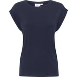 T-shirt - Effen - Jersey - Ronde Hals - Kwartmouw - Normale Pasvorm