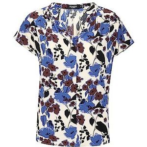 Soaked In Luxury Damesblouse, V-hals, shorts, batwing sleeves, regular fit, Sandshell Graphic Flower, M