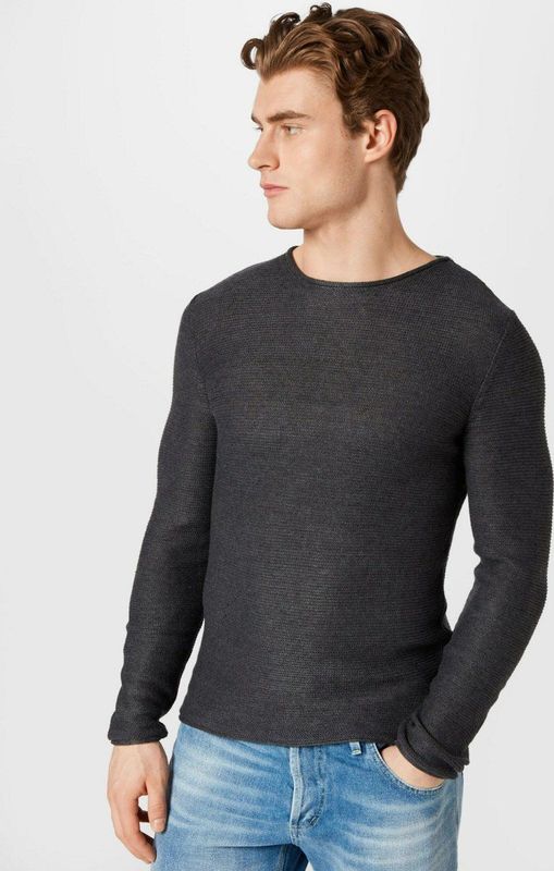 !Solid - Trui 'Jarah' - Donkergrijs - Gebreide Trui