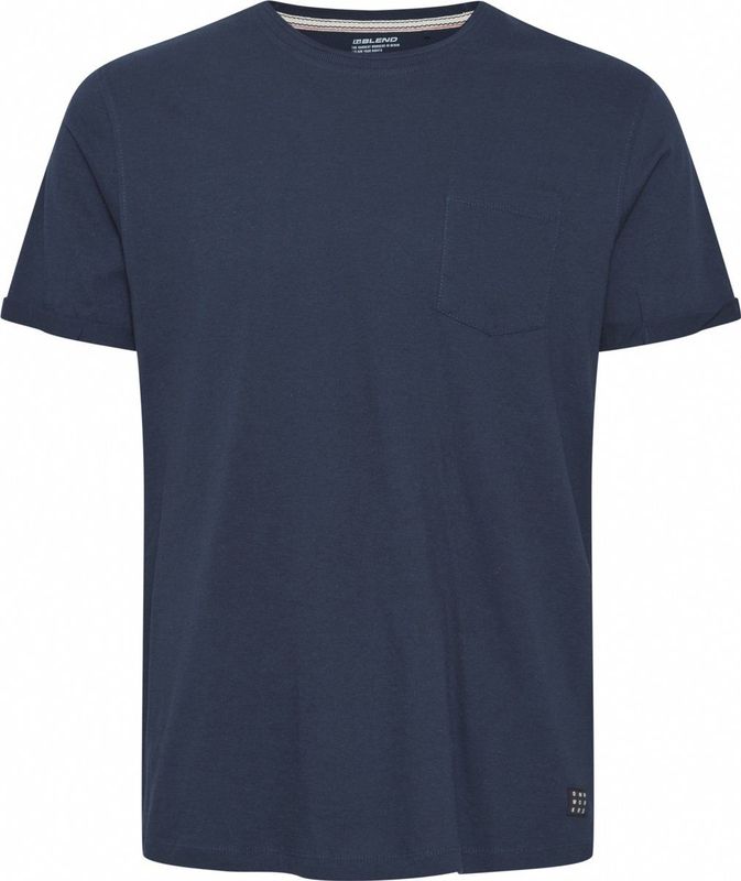 BLEND - Nasir - Shirt - Donkerblauw - Kwartmouw - Normale Pasvorm