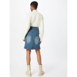 A-lijn Rok - Effen - Denim - Knielengte - Slanke Pasvorm