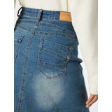 A-lijn Rok - Effen - Denim - Knielengte - Slanke Pasvorm