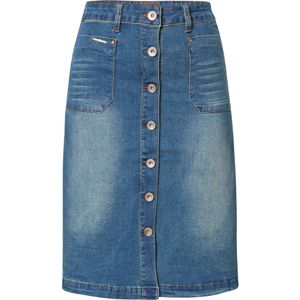 A-lijn Rok - Effen - Denim - Knielengte - Slanke Pasvorm