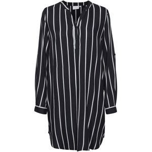 Kaffe - Kamarana Shirt Dress - Blousejurk - Zwart / Krijtstreep - 100% Viscose