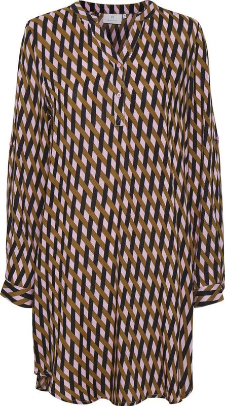 Jerseyjurken - Geruit - Viscose - Knielengte - Losse Pasvorm