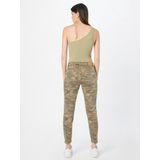 Cream - Sea Green Printed Camouflage - Damesbroek - 7/8 Cropped Legs - Lage Taille
