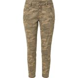 Cream - Sea Green Printed Camouflage - Damesbroek - 7/8 Cropped Legs - Lage Taille