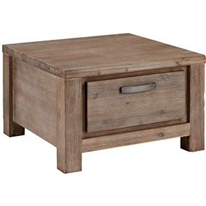 Furnhouse Ibbe Design salontafel ""Alaska"" van massief acaciahout met lade, 70 x 70 x 45 cm