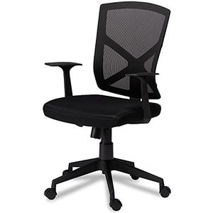 Furnhouse,Ibbe Design Zwart Ergonomische Draaistoel Gaasmateriaal Basic Bureaustoel van Net Stof Mesh Hoogte Verstelbare, Kantelfunctie, Comfortabel Computerstoel 63x65x96/104 cm