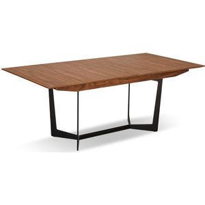 Giga Meubel - Uitschuifbare Eettafel Walnootbruin - Eiken Fineer/Metaal - 200-250cm