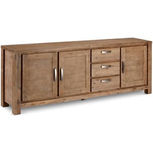 Dressoir 4-Deurs Acacia - Bruin - 230x45x85cm - Dressoir Alaska