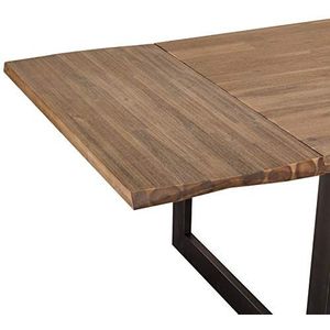Furnhouse Ibbe Design Uitschuifbaar tafelblad voor Majorca - Natuurlijke boomrand - gelakt bruin - 90 x 50 x 7 cm