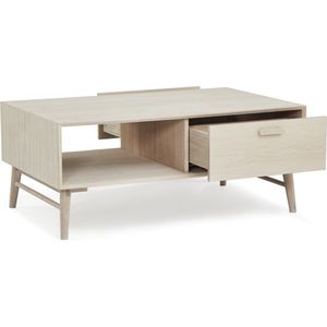 Furnhouse Ibbe Design Rechthoekige natuurlijke salontafel, woonkamertafel, 120 x 75 cm, massief eiken design, Scandinavisch, voor woonkamer