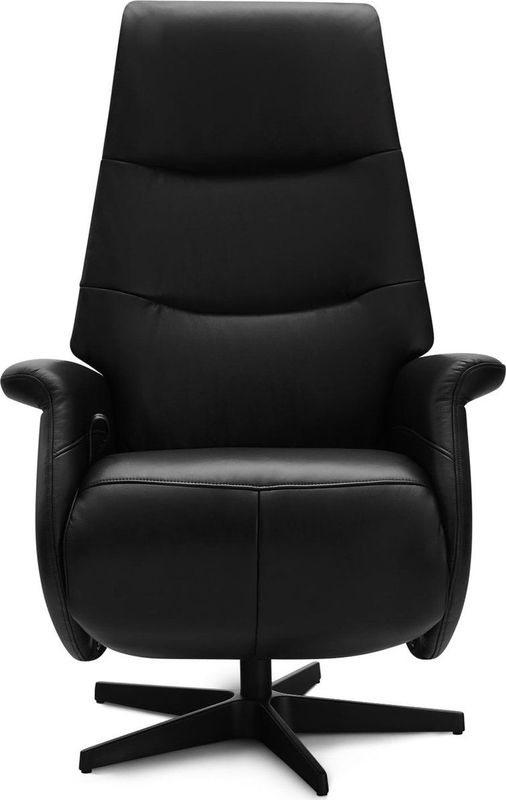 GM Relaxfauteuil Delta Zwart Leer/Zwart