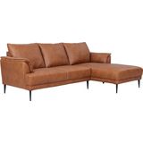 Loungebank Rechts Tan - Metaal/Leer - 233x155x88cm - Soul