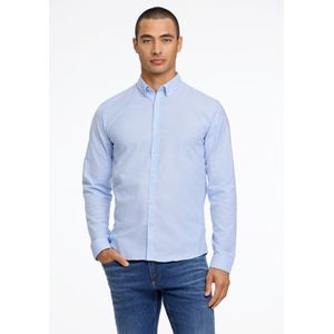 Lindbergh - Overhemd - Lichtblauw - Lange Mouw - 97% Katoen - Button-Down Kraag