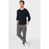 Gebreide Trui - Navy - 80% Viscose 20% Nylon - Slim Fit