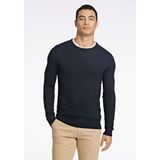 Gebreide Trui - Navy - 80% Viscose 20% Nylon - Slim Fit