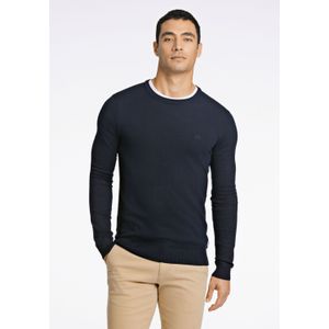Gebreide Trui - Navy - 80% Viscose 20% Nylon - Slim Fit