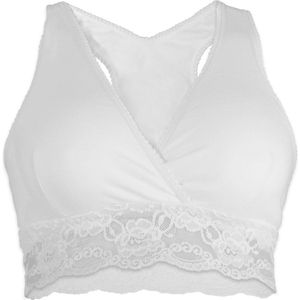 Carriwell - Biologische Slaap- en Borstvoedingsbustier - Wit - Uiterst Comfortabel - Ademend