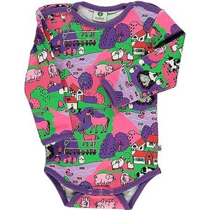 Småfolk Baby Girls Body LS, boerderij infant en peuterkostuum, roze, 56, roze, 56 cm