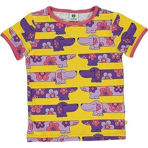 Småfolk T-shirt voor meisjes met honden, geel, 86 cm