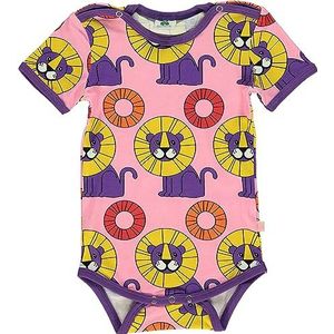Småfolk Baby Girls Body met korte mouwen met leeuwen baby en peuterkostuums, zeeroze, 62, Sea Pink, 62 cm
